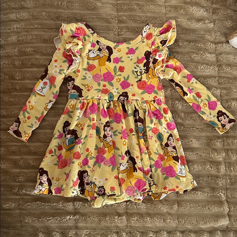 Little Sleepies Yellow Princess Print Dress